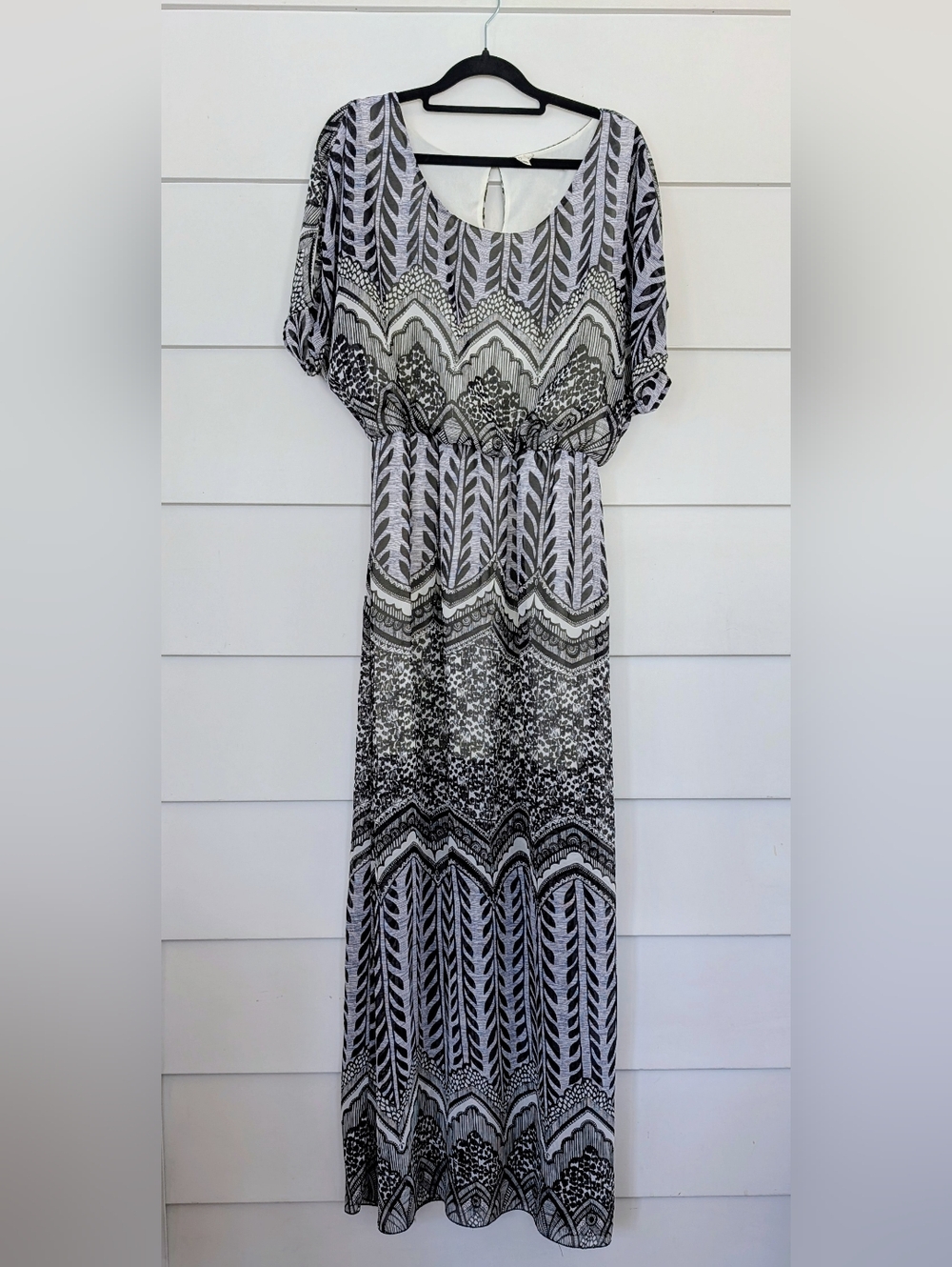 Pink Owl Black & White Patterned Maxi Dress